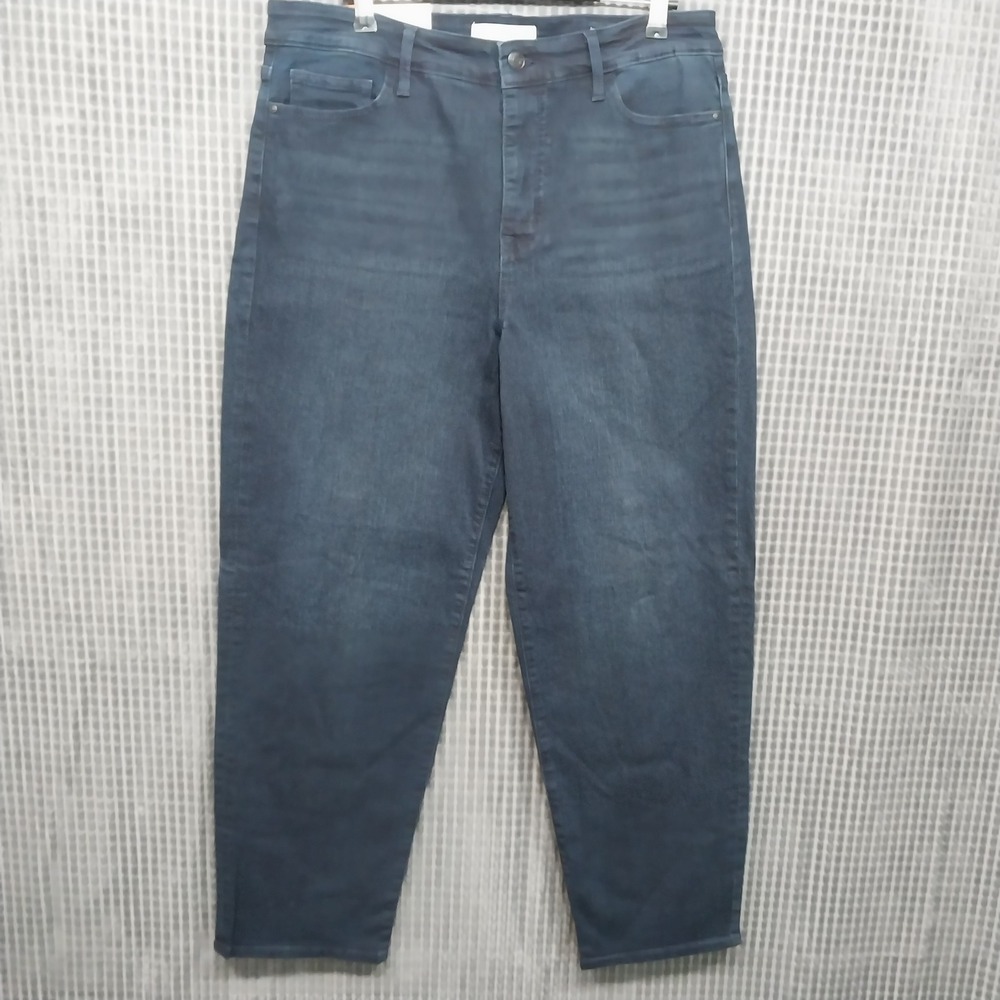 Social Standard Womens Jeans Slim Straight High Rise Stretch 12/31 Dark Blue